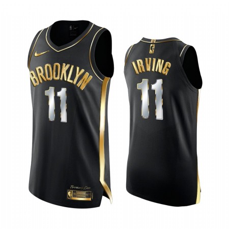 Herren NBA Brooklyn Nets Trikot Kyrie Irving 11 2020-21 Schwarz Golden Edition Swingman